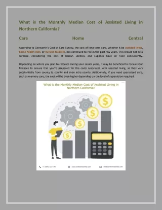 What is the Monthly Median Cost of Assisted Living in Northern California