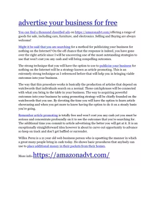 advertise your business for free