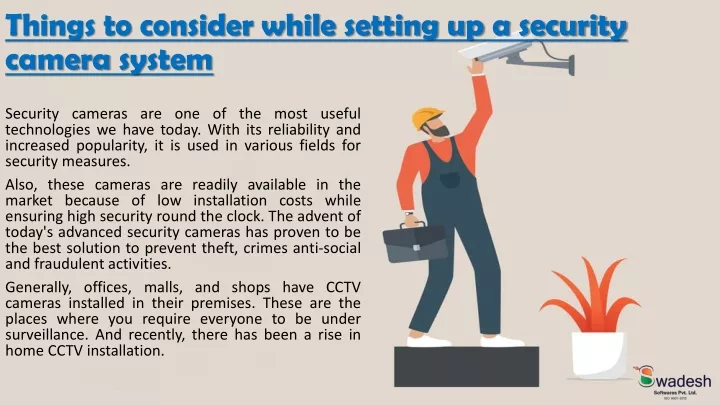 things to consider while setting up a security camera system