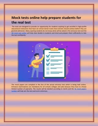 Mock tests online help prepare students for the real test