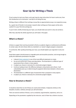 Gear Up for Writing a Thesis (3)
