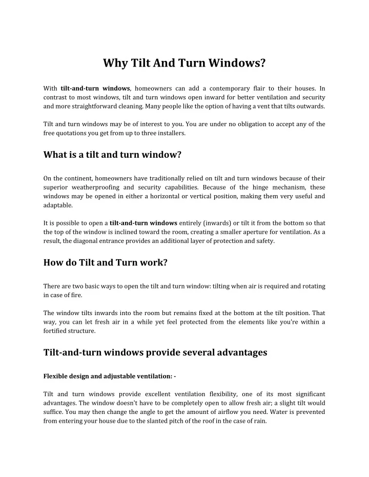 why tilt and turn windows