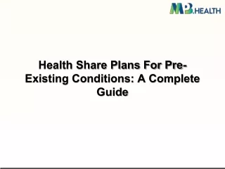 health share plans for pre existing conditions