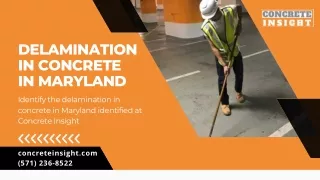 Identify the delamination in concrete in Maryland identified at Concrete Insight