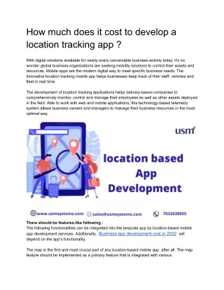 how much does it cost to develop a location