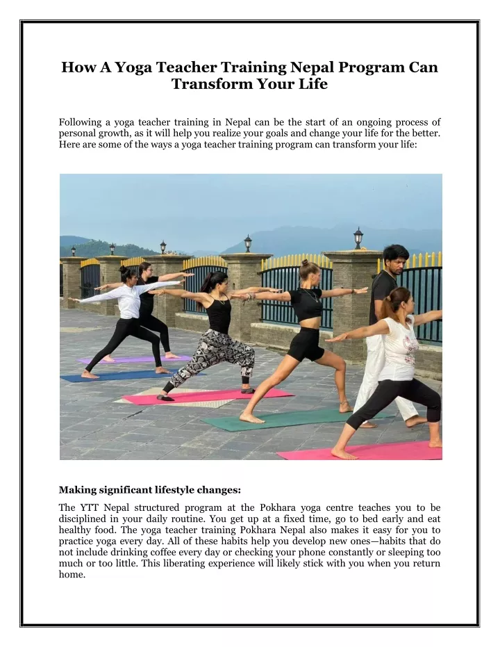 how a yoga teacher training nepal program