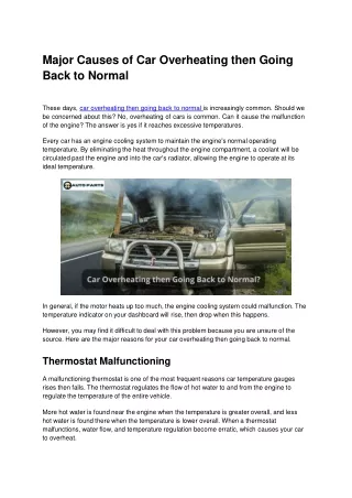 car overheating then going back to normal