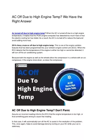Ac turned off due to high engine temp