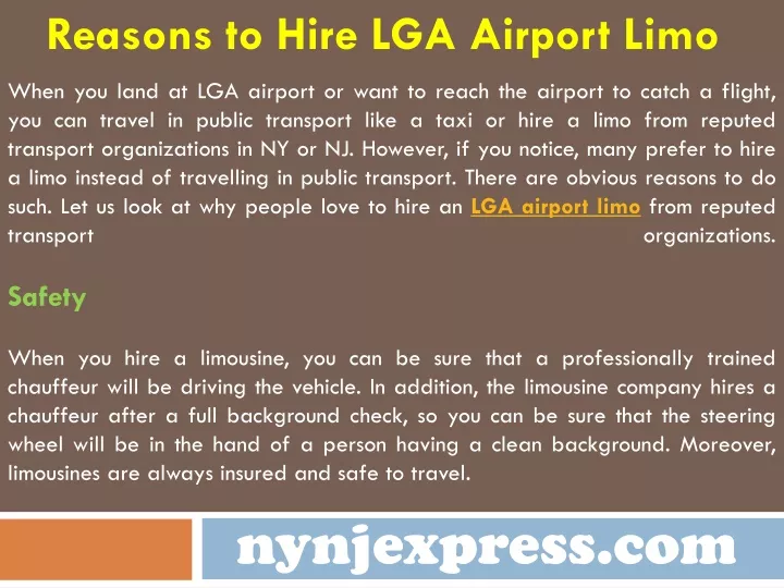 reasons to hire lga airport limo