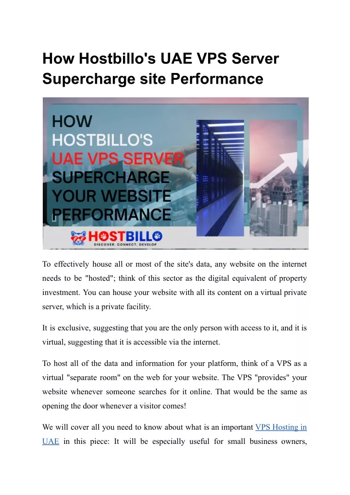 how hostbillo s uae vps server supercharge site