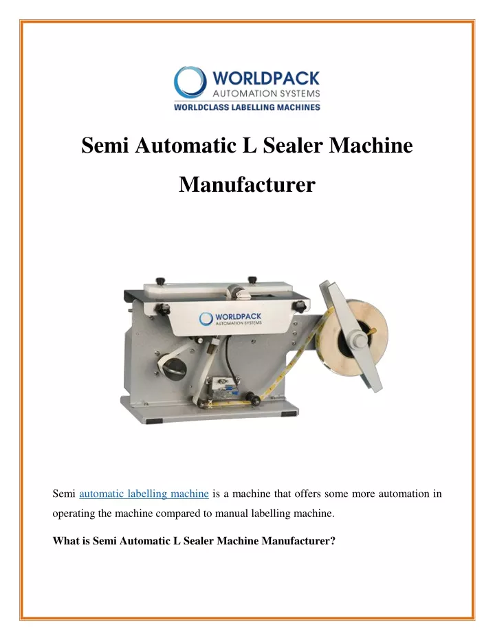 semi automatic l sealer machine