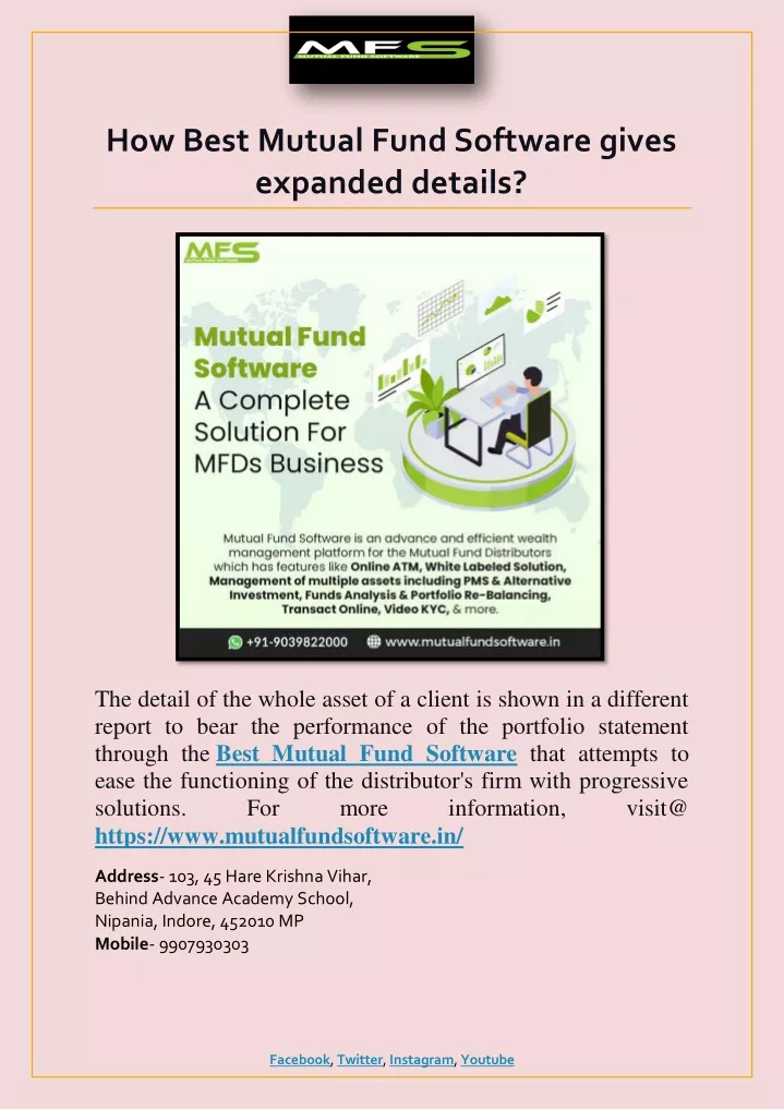 how best mutual fund software gives expanded