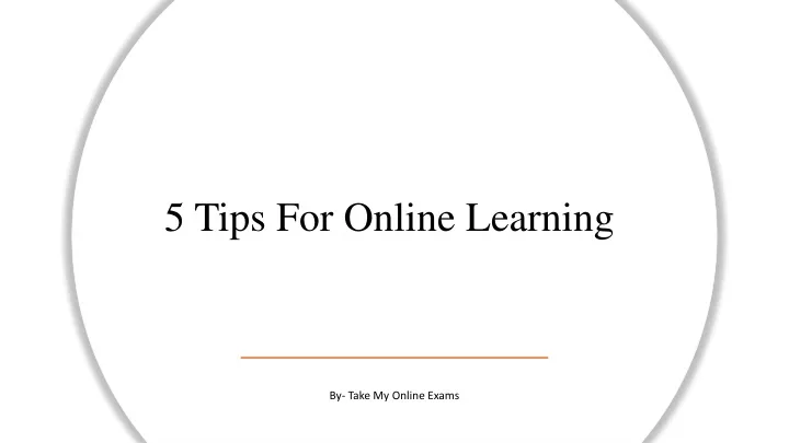 5 tips for online learning