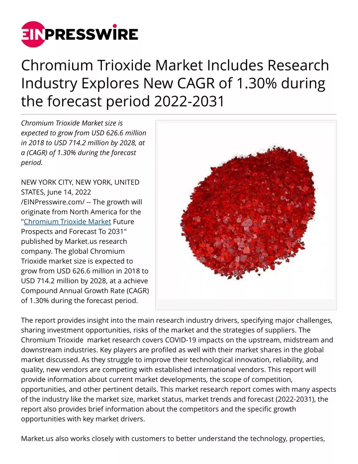 chromium trioxide market includes research