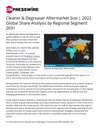cleaner degreaser aftermarket size 2022 global