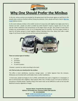 Why One Should Prefer the Minibus