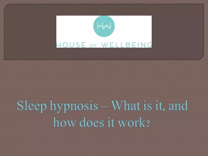 sleep hypnosis what is it and how does it work