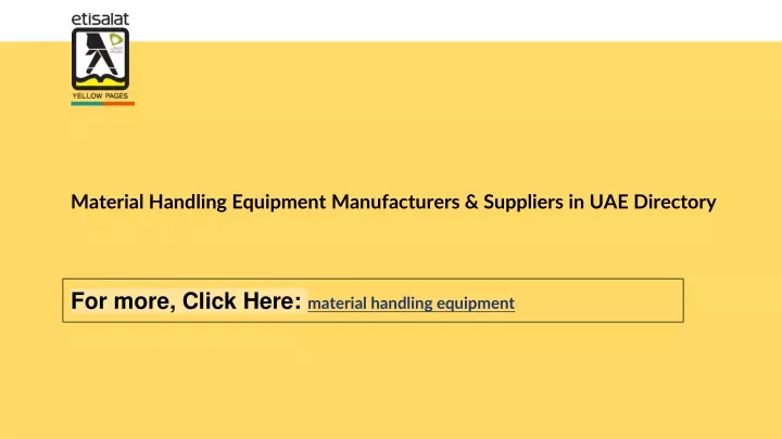 material handling equipment manufacturers suppliers in uae directory