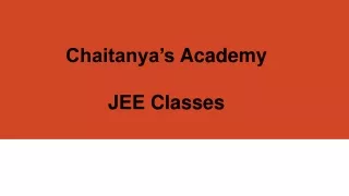 chaitanya s academy jee classes