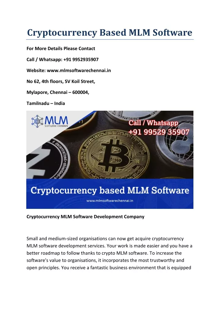 cryptocurrency based mlm software