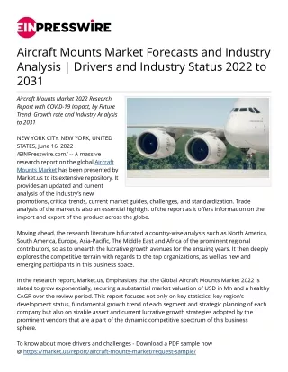 Aircraft Mounts Market Forecasts and IndustryAnalysis |