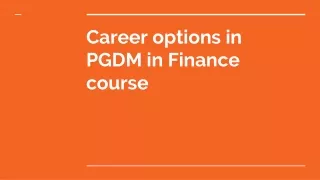 career options in pgdm in finance course