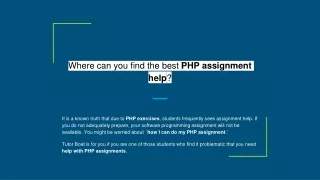 Where can you find the best PHP assignment help