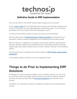Definitive Guide to ERP Implementation