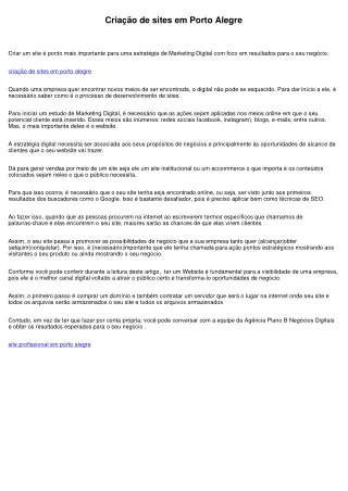 Criação de sites em Porto Alegre