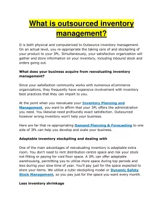 what is outsourced inventory management