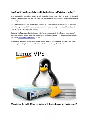 How Should You Choose Between Dedicated Linux and Windows Hosting