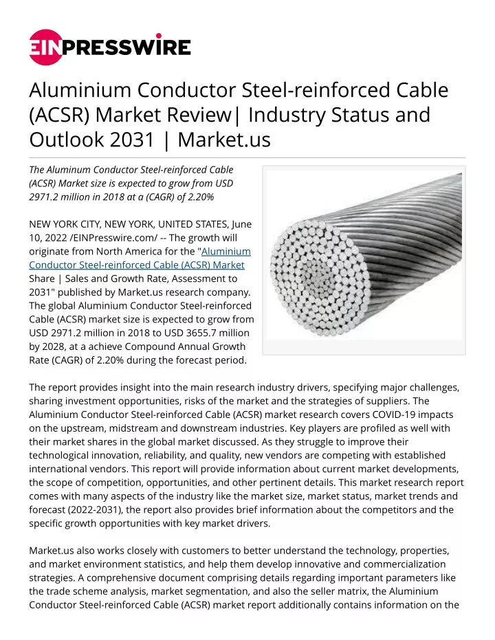aluminium conductor steel reinforced cable acsr