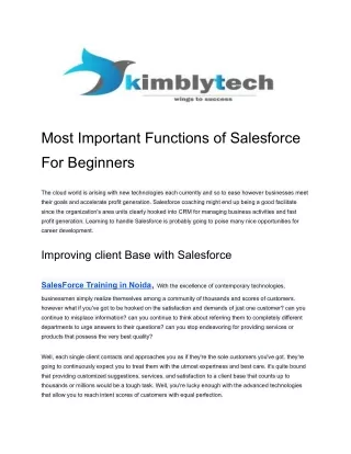 Most Important Functions of Salesforce For Beginners