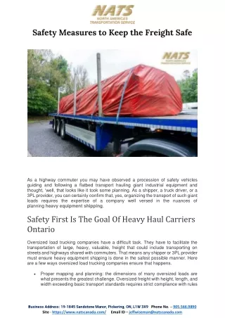 Safety Measures to Keep the Freight Safe