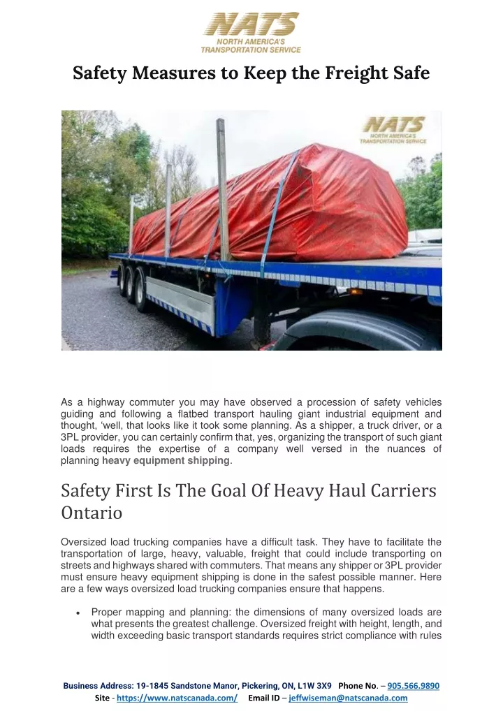 safety measures to keep the freight safe