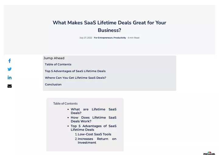 what makes saas lifetime deals great for your