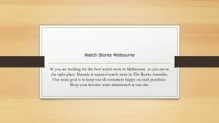 w atch s tores m elbourne