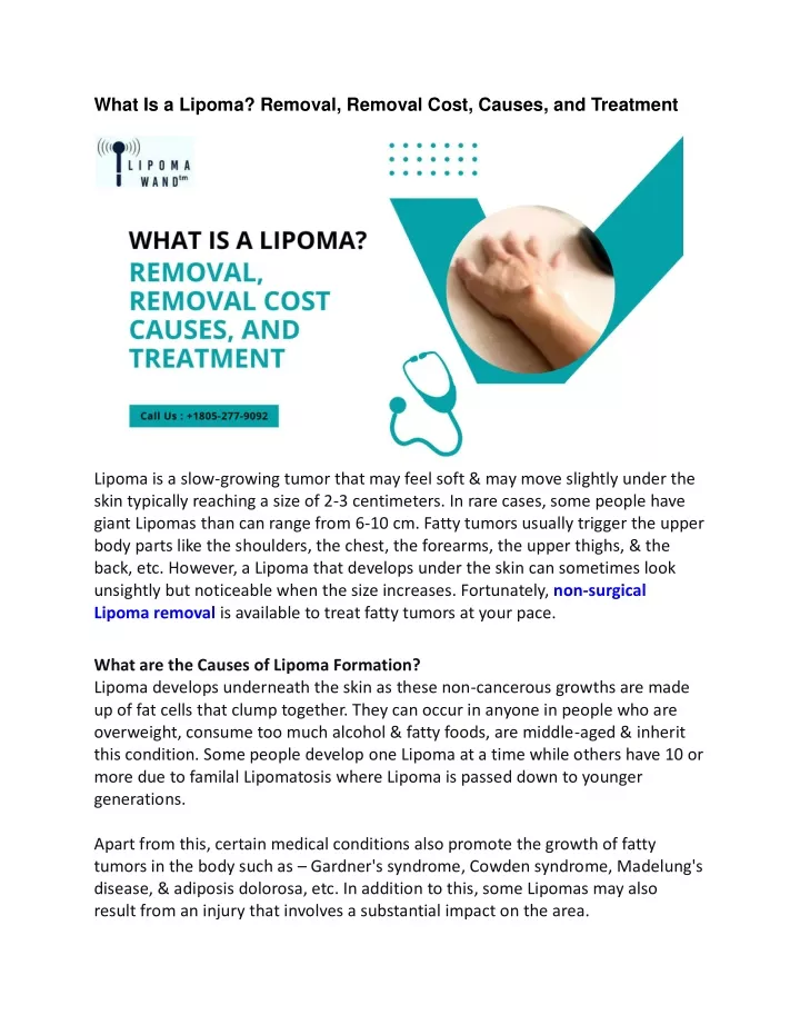 what is a lipoma removal removal cost causes