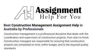 best construction management assignment help