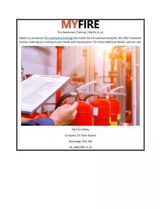 Fire Awareness Training | Myfire.co.uk
