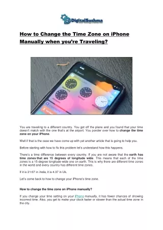 how to change the time zone on iphone manually