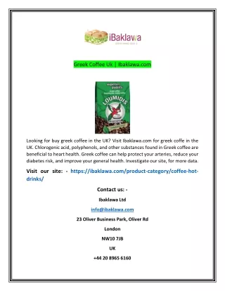 Greek Coffee Uk  Ibaklawacom