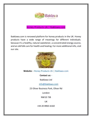 Honey Products UkIbaklawacom