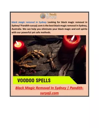 Black Magic Removal In Sydney  Pandith-suryaji.com