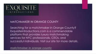 matchmaker in orange county