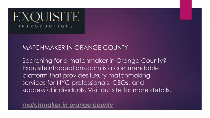 matchmaker in orange county