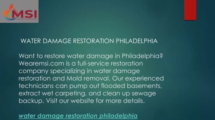 water damage restoration philadelphia
