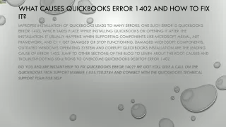 what causes quickbooks error 1402 and how to fix it