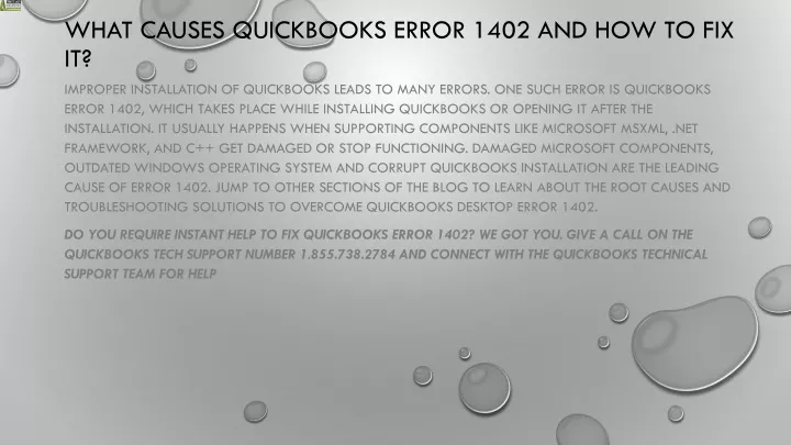 what causes quickbooks error 1402 and how to fix it