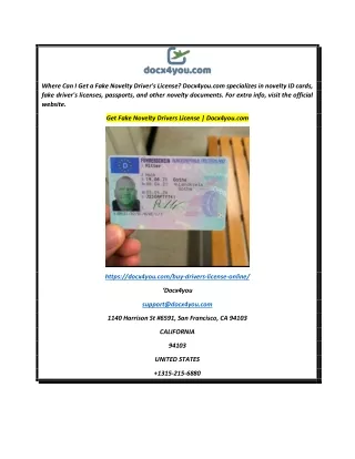 Get Fake Novelty Drivers License  Docx4you.com